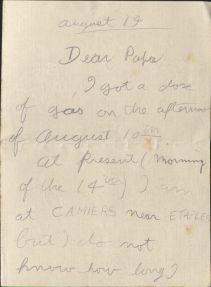 Letter, August 14th, 1918, Box 5, Folder 1, Belloc Family Correspondence, MS.2007.007, John J. Burns Library, Boston College.