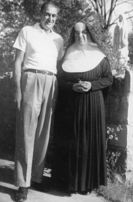 Joe Lamont and his sister, Sr. Mary Malachy, 1954.
